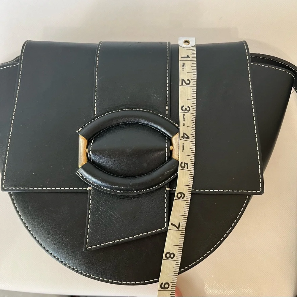 Banana Republic Gia Black Crossbody Flap Over Bag